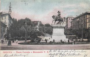 Genova, Piazza Corvetto / square, Victor Emanuele statue