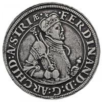 Ausztria 1564-1595. Tallér Ag "II. Ferdinánd" Hall, "*" mintás változat (28.46g) T:2-  Austria 1564-1595. Thaler Ag "Ferdinand II" Hall (28.46g) C:VF Davenport 8095.