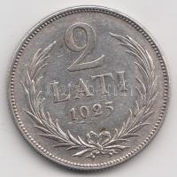 Lettország 1925. 2L Ag T:2 Latvia 1925. 2 Lati Ag C:XF