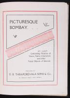 Picturesque Bombay. An album containing pictures of views, native characters and other noted objects of interest. Bombay, (cca 1920), D. B. Taraporevala Sons & Co. Aranyozott, kiadói egészvászon kötésben, fotóalbum Mumbairól /  Original linen binding