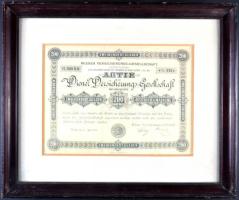 Ausztria / Bécs 1888. "Bécsi Biztosítótársaság" részvénye 200K-ról fakszimile fa keretben T:I Austria / Vienna 1888. "Wiener Versicherungs-Gesellschaft" share about 200 Gulden, facsimile in wooden frame C:UNC