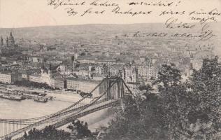 Budapest, Erzsébet híd, half panoramacard