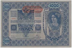 1902. 1000K II. kiadás piros "Deutschösterreich" felülnyomással + 1913. 20K + 1914. 50K + 1915. 10K T:II-,III