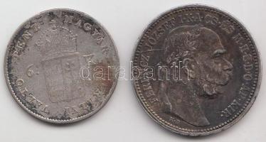 1849NB 6Kr Ag T:3,3- + 1915. 1K Ag T:2-