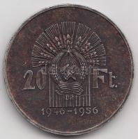 1956. 20Ft Ag "Tízéves a Forint / Lánchíd" T:2-