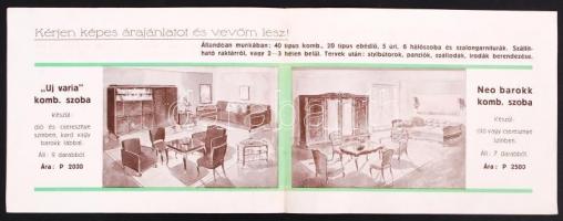 1940 Müller bútorgyár kihajtható reklámlap