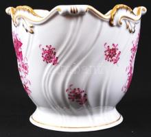 Herendi Indiai kosár mintás kaspó, kézzel festett, jelzett, hibátlan, m:16 cm, d:18 cm /Handpainted ...