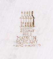 Zsolnay bölény, kézzel festett, jelzett, hibátlan, m:11 cm, h:20 cm