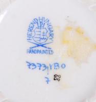 Herendi Viktória mintás áttört kosárka, kézzel festett, jelzett, hibátlan / Herendi chinaware tray 7...