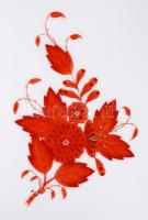 Herendi Apponyi mintás leveles tál, kézzel festett, jelzett, hibátlan, m:6 cm, h:23 cm