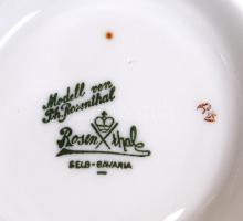 Rosenthal virág mintás kaspó, jelzett, hibátlan, matricás, m:11 cm, d:16 cm  / Rosenthal porcelain p...
