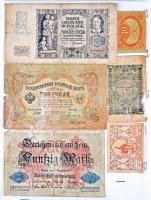 ~130db vegyes bankjegy, főleg német és osztrák, lengyel és magyar pénzek, 1910-es évektől T:vegyes