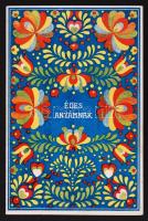 cca 1940 Édes anyámnak. Kihajtható, fényképes iskolai emléklap, 19x12,5cm