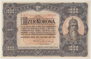 1920. 1000K "Orell Füssli - Zürich" T:I- (hajtatlan, szamárfül)