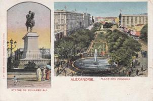 Alexandria, Mohamed Alis statue, Place des Consuls (small tear)