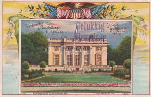 St Louis, World Exhibition, building of France, litho