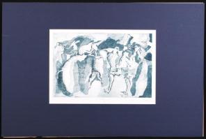 Király Anna jelzéssel: Alakok (1993) Rézkarc, papír 19,5 x 30 cm