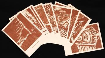 Lajos Ferenc (1912-1998): Ázsia - 12 db képeslap. Ofszet