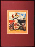 Lengyel jelzéssel: Csendélet (1947) Monotípia 14,7 x 13 cm