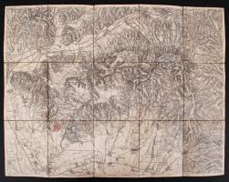 cca 1910 Homonna vászon katonai térkép / canvas military map 40x50 cm