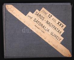 cca 1910 Sáros Nagypatak, Sátoraljaújhely vászon katonai térkép / canvas military map 40x50 cm