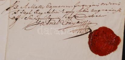 1840 gr. Lónyay Gábor aláírt okirat családi pecséttel