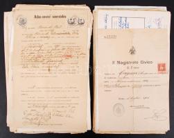 cca 1850-1920 kb 100db-os érdekes okmány tétel, benne szignettás okmánybélyeges okmányokkal, érdemes...