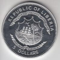 Libéria 2009. 5$ ezüstözött Cu "Nagy Hadvezérek / Hannibál" T:PP Tanúsítvánnyal, csak 2000...