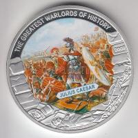 Libéria 2009. 5$ ezüstözött Cu "Nagy Hadvezérek / Julius Caesar" T:PP Tanúsítvánnyal, csak 2000db! Liberia 2009. 5 Dollars silver plated Cu "The Greatest Warlords of History / Julius Caesar" T:PP with certificate, only 2000 examples!
