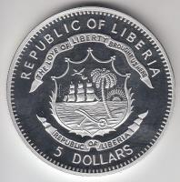 Libéria 2009. 5$ ezüstözött Cu "Nagy Hadvezérek / Julius Caesar" T:PP Tanúsítvánnyal, csak...