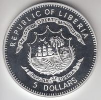 Libéria 2009. 5$ ezüstözött Cu "Nagy Hadvezérek - Árpád fejedelem" T:PP Csak 2000db! Tanús...