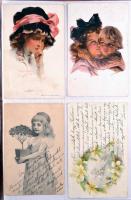 40 db vegyes régi motívum képeslap műanyag képeslap albumban