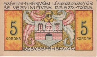 Székesfehérvár 1921. 5K "Légszeszgyár és Vegyiművek Részv.-Társ." T:I-