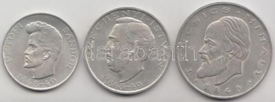 1948. 5Ft Ag "Petőfi" + 10Ft Ag "Széchenyi" + 20Ft Ag "Táncsics" telje...