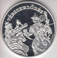 Lebó Ferenc (1960-) 1996. "A honfoglalás emlékére / Vérszerződés" Ag emlékérem (31.1g/0.92...