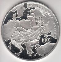 Fritz Mihály (1947-) 1991. "Megszálló Szovjet Csapatok Kivonulása / KONYEC" Ag emlékérem (31.1g/0.925/42,5mm) T:PP Dísztokban, tanúsítvánnyal