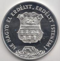 1991. "Temesvár - Erdély" Ag emlékérem (31.1g/0.925/42,5mm) dísztokban tanúsítvánnyal T:PP...