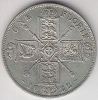 Nagy Britannia 1922. 1Fl Ag "V.György" T:2- Great Britain 1922. 1 Florin Ag "George V" C:VF