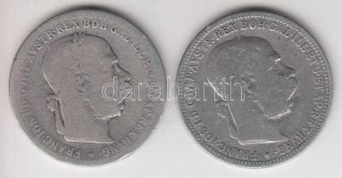 Ausztria 1895/1898. 1K Ag (2x) T:3
Austria 1895/1898. 1 Corona Ag (2x) C:F