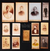 1880-1920 13db keményhátú fénykép bécsi fotóműtermekből vizitkártya és kabinetfotó méretben /  Vintage photos from various Viennese workshops