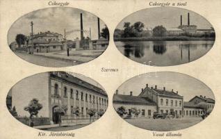 Szerencs cukorgyár, vasútállomás, járásbíróság (ázott / wet damage)