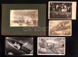 1910-1964 5db emlékkép autómobilos, repülőgépes, űrhajós díszletek között, klf méretben