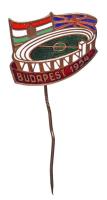 1954. Magyarország-Anglia futball mérkőzés "Budapest 1954" zománcozott kitűzője T:1-