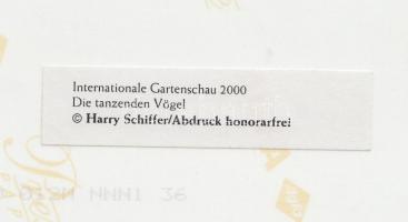 2000 Harry Schiffer: Die tanzenden Vögel - Madártánc, hátoldalán feliratozott, 13x18cm