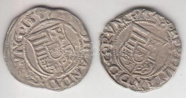 1557/58K-B Denár Ag "I. Ferdinánd" (2x) T:2
Huszár 935., Unger II 745.a