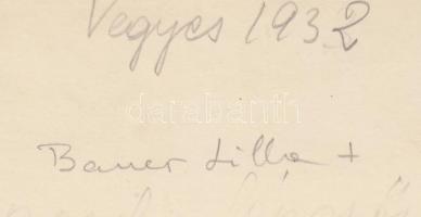 1932 Szentpál Olga mozgásművészeti iskolájának fellépése, 5 taggal, hátoldalán feliratozott ("B...