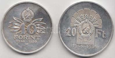 1956. 10Ft Ag + 20Ft Ag "10 éves a Forint" T:2
