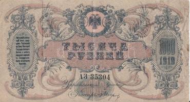 Oroszország / Orosz Polgárháború / Dél-Oroszország 1919. 1000R T:III
Russia / Russian civil war / So...