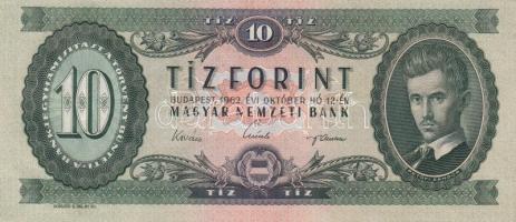 1962. 10Ft (2x) sorszámkövető + 1975. 20Ft + 1986. 50Ft + 1975. 100Ft T:I-,II,II-