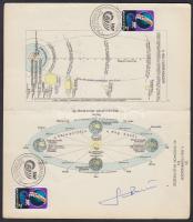 A bolygórendszer rajza rajta Farkas Bertalan aláírásával és IAF alkalmi bélyegzéssel